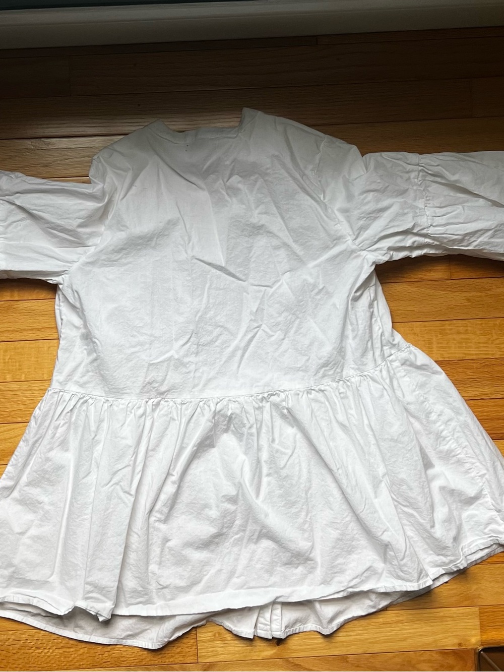 Ellos White Eyelet Lace Babydoll Tunic Blouse Tiered Bell Sleeve Top Size 12 - Picture 3 of 4